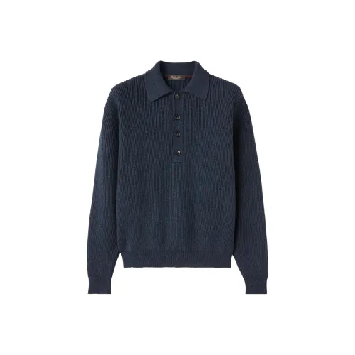 Loro Piana Мужская поло морского синего цвета