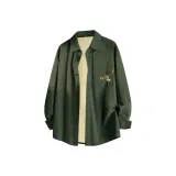 [Thickened и с флисовой подкладкой] Оливково-зеленый (Логотип Ma Life of Happiness на груди)