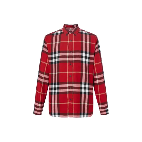 Burberry Red Men's Shirts Бургони Мужские Рубашки