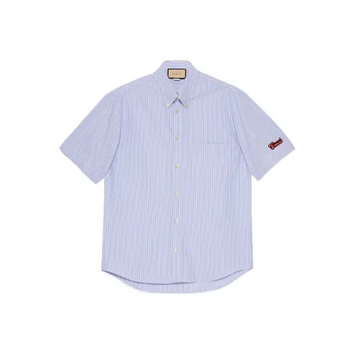 GUCCI Blue Men's Shirts GUCCI Синий Мужские Рубашки
