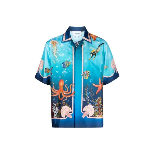 CASABLANCA Blue Men's Shirts CASABLANCA Синий Мужские Рубашки
