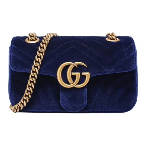 GUCCI Вельвет Сумка через плечо Мини Женская Темно-синий