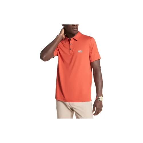 MICHAEL KORS GOLF Логотип Эластичный Джерси Поло Поло Мужской Оранжевый