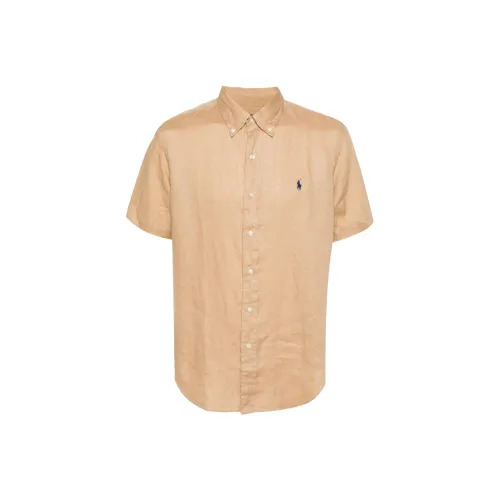 Polo Ralph Lauren SS24 Рубашка Мужская Светло-Коричневая