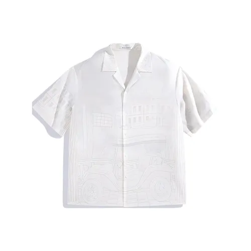 PEACEBIRD MEN Белый 1 Свободный крой Мужские рубашки