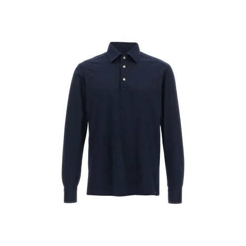 KITON Мужская поло рубашка синего цвета