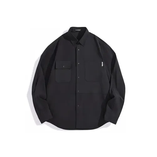 PEACEBIRD MEN Черный 1 Свободный крой Мужская рубашка