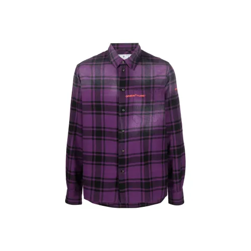 Off Белый Фиолетовый Мужские Рубашки