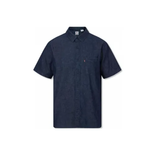 Levis Blue Men's Shirts Левис Синие Мужские Рубашки