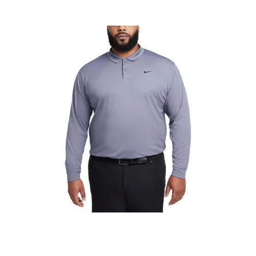 nike Dri Fit Victory Long Sleeve GOLF Polo Мужской Светлый Карбон