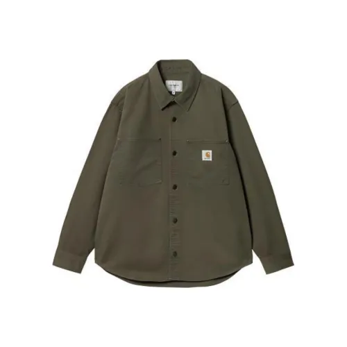 Carhartt WIP SS24 Рубашка Мужская Коричневая Зеленая