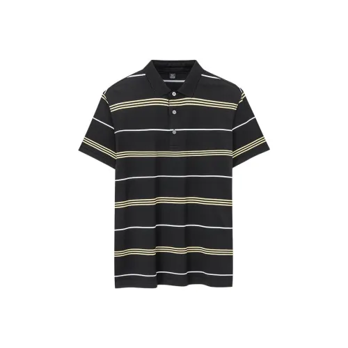 CAIZI Мужская черная поло рубашка