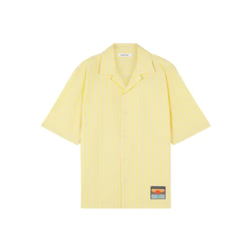 Maison Kitsune Светло-желтые Мужские Рубашки