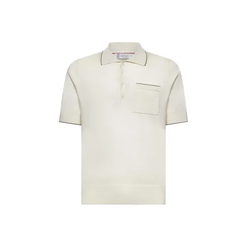BRUNELLO CUCINELLI Экрю Мужская Поло