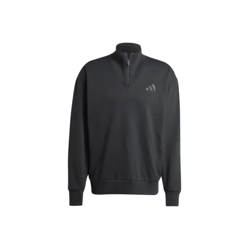Adidas All Szn All Szn Флис Quarter Zip CREW SWEATSHIRT Мужской Черный