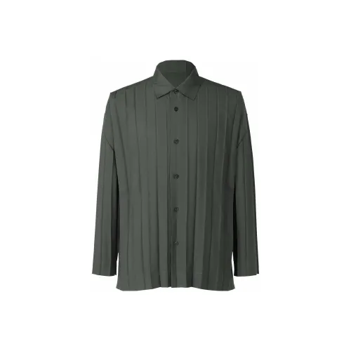 Homme Plissé Issey Miyake Черные Мужские Рубашки