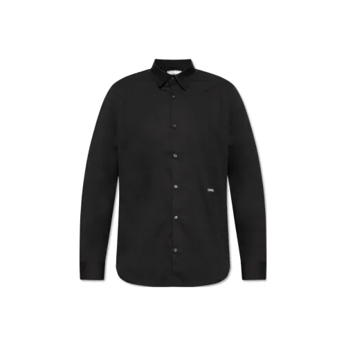 Цвет айсберга Черные Мужские Рубашки