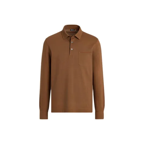 Zegna SS24 Поло Мужское Верблюжий Коричневый