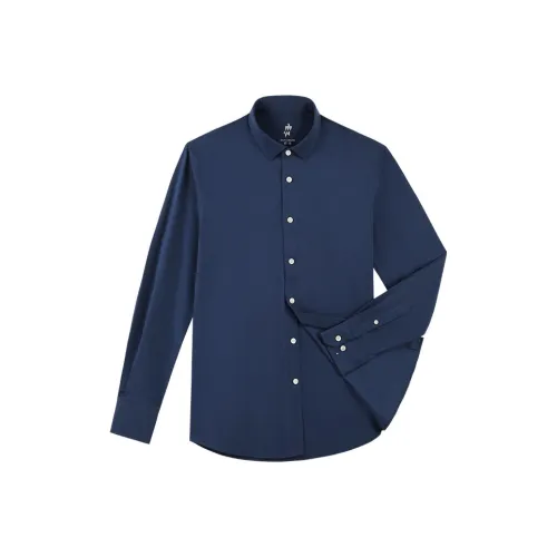 OUDING Рубашка Мужская Темный Пион Синий