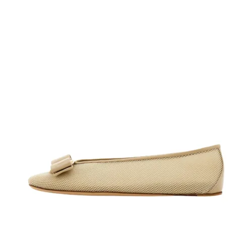FERRAGAMO Vara Ballerina Fiocco Повседневная обувь Женская Бежевая