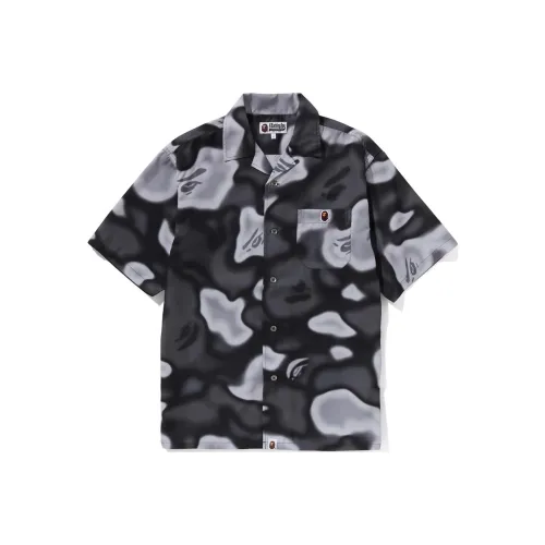 A BATHING APE Жидкость CAMO One POINT Открыто Ожерелье-чокер Рубашка Мужской