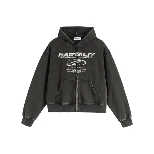 NARTALIY Толстовка Унисекс Выстиранный Черный