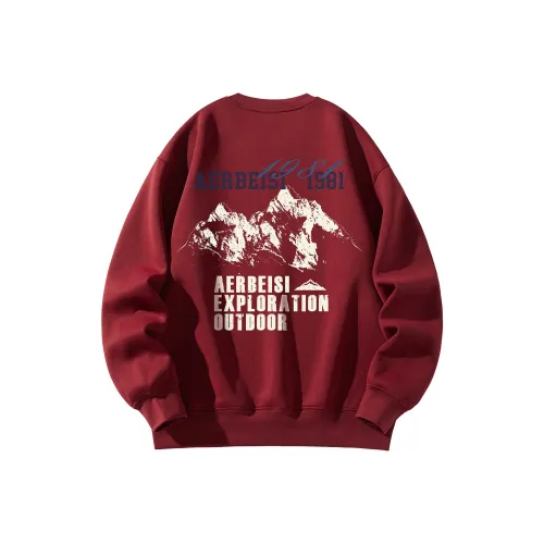 AERBEISI Темно-красный Унисекс Свитшоты