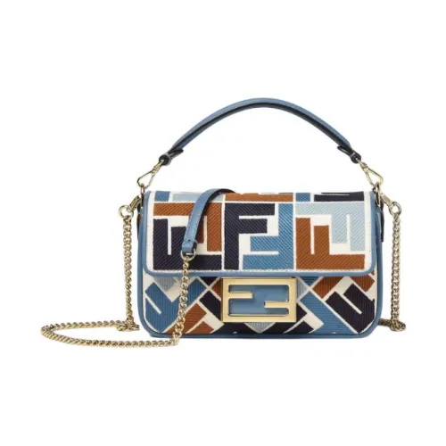 FENDI Canvas Bag Baguette Bag One Shoulder Bag Mini Women's Multicolor FENDI Холщовая сумка Сумка-багет Сумка на одно плечо Мини Женская Многоцветная