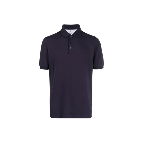 BRUNELLO CUCINELLI Midnight Blue Мужская Поло