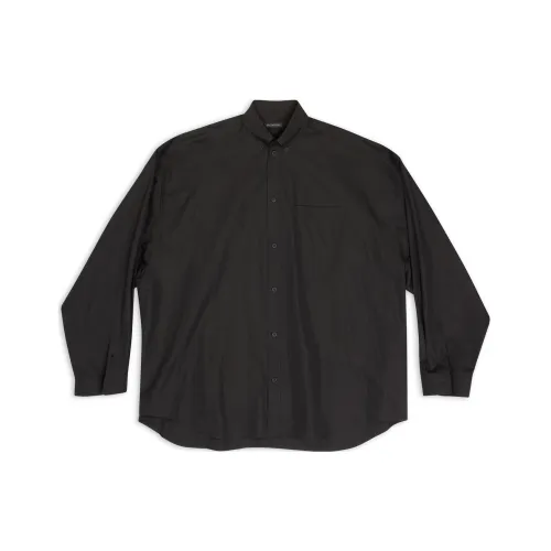 Balenciaga Рубашка Свободного кроя Мужская Черная