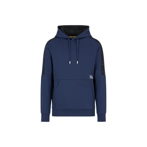 EMPORIO ARMANI EA7 SS24 Толстовка Мужская Морской Синий