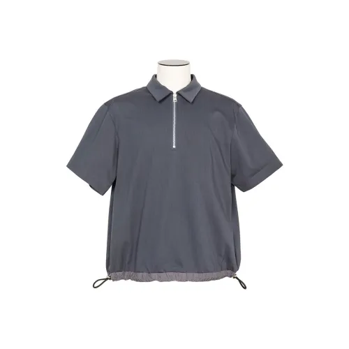 Sacai совместный бренд SS25 Синий Серый Мужская Поло