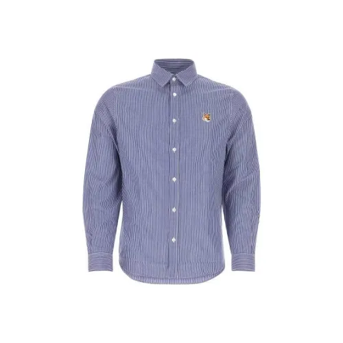 Maison Kitsune Мужские Синие Рубашки
