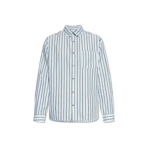 A.P.C. Joint Paragraph Blue Men's Shirts A.P.C. Joint Paragraph Синий Мужские Рубашки