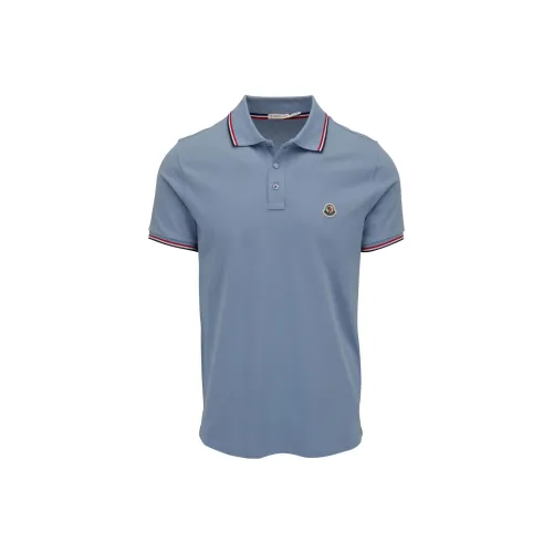 MONCLER Светло-синяя мужская поло рубашка