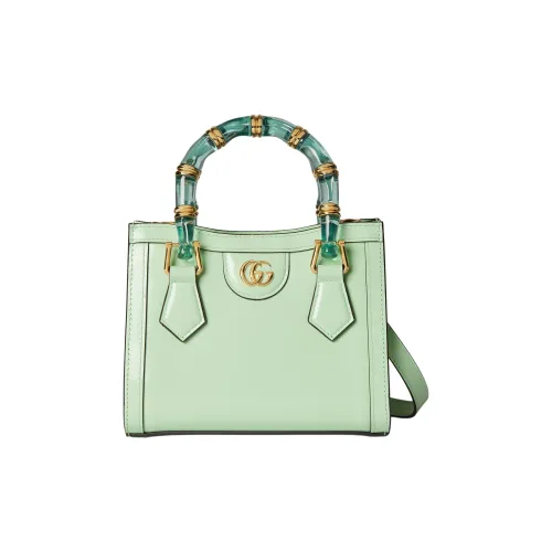 GUCCI Diana Полированная кожа Тоут Сумка Сумка для покупок Сумка через плечо Мини Сумка Женская Светло-зеленая