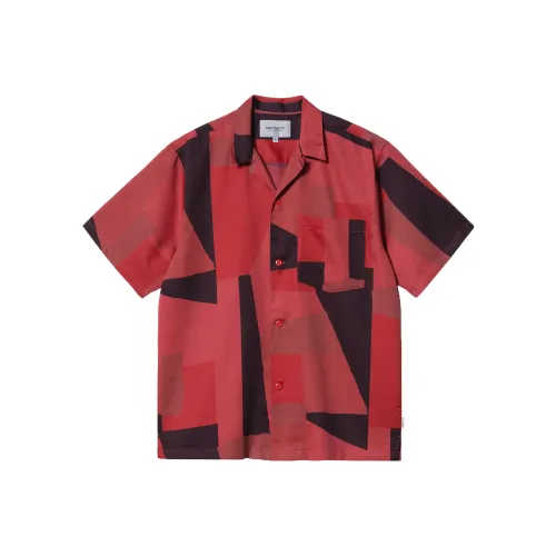 Carhartt WIP Red Men's Shirts Кархарт WIP Красные Мужские Рубашки