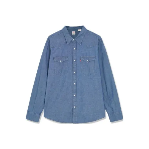 Levis Темно-синие мужские рубашки