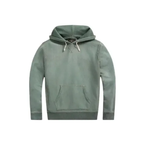 DOUBLE RL GARMENT DYED Флис Толстовка Толстовка Мужской Зеленый