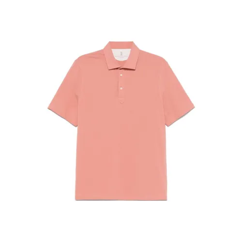 BRUNELLO CUCINELLI Кораллово-розовый Мужская рубашка polo
