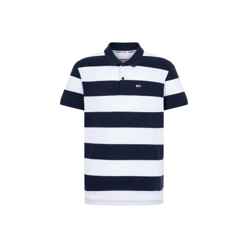 Tommy Hilfiger Темно-синий Синий Белый Поло C87 Мужской