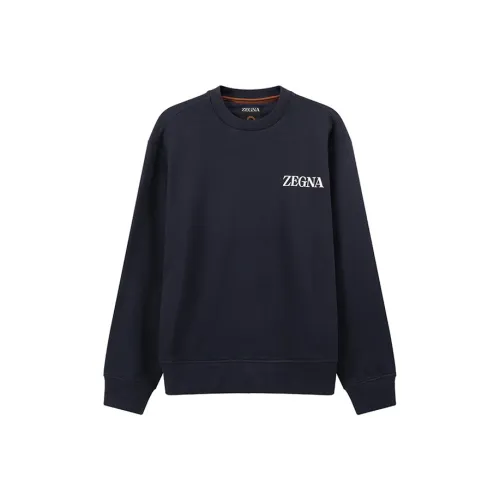 Zegna SS24 Свитшот Мужской Морской Синий