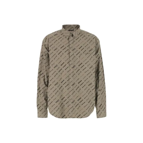 Balenciaga Рубашка Обычный крой Мужская Рыжевато-коричневая