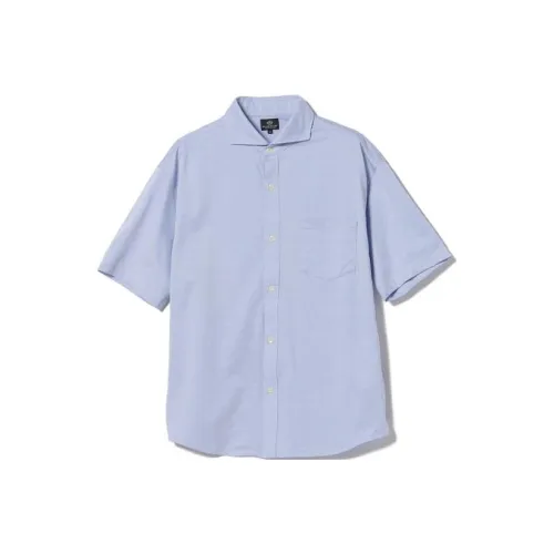 BEAMS Мужские рубашки из саксонского синего