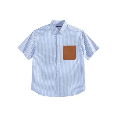 PEACEBIRD MEN Синие полосы Широкие и Просторные Мужские Рубашки