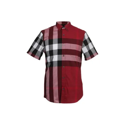 Burberry Red Men's Shirts Бургони Мужские Рубашки