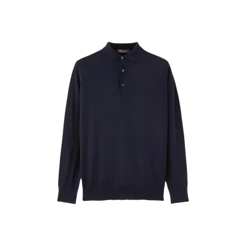 Loro Piana FW22 Поло Мужское Темно-синий