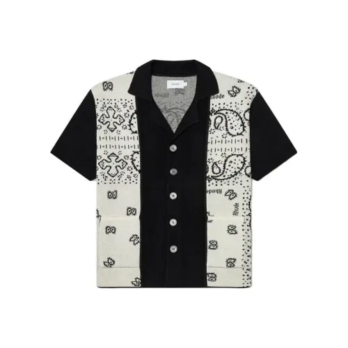 RHUDE Черный/Белый Мужские Рубашки
