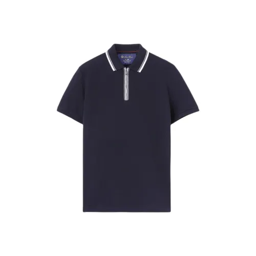 Loro Piana Мужская поло морского синего цвета