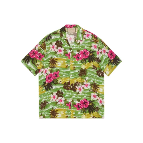 GUCCI Lovelight FW22 Рубашка Мужская Зеленая